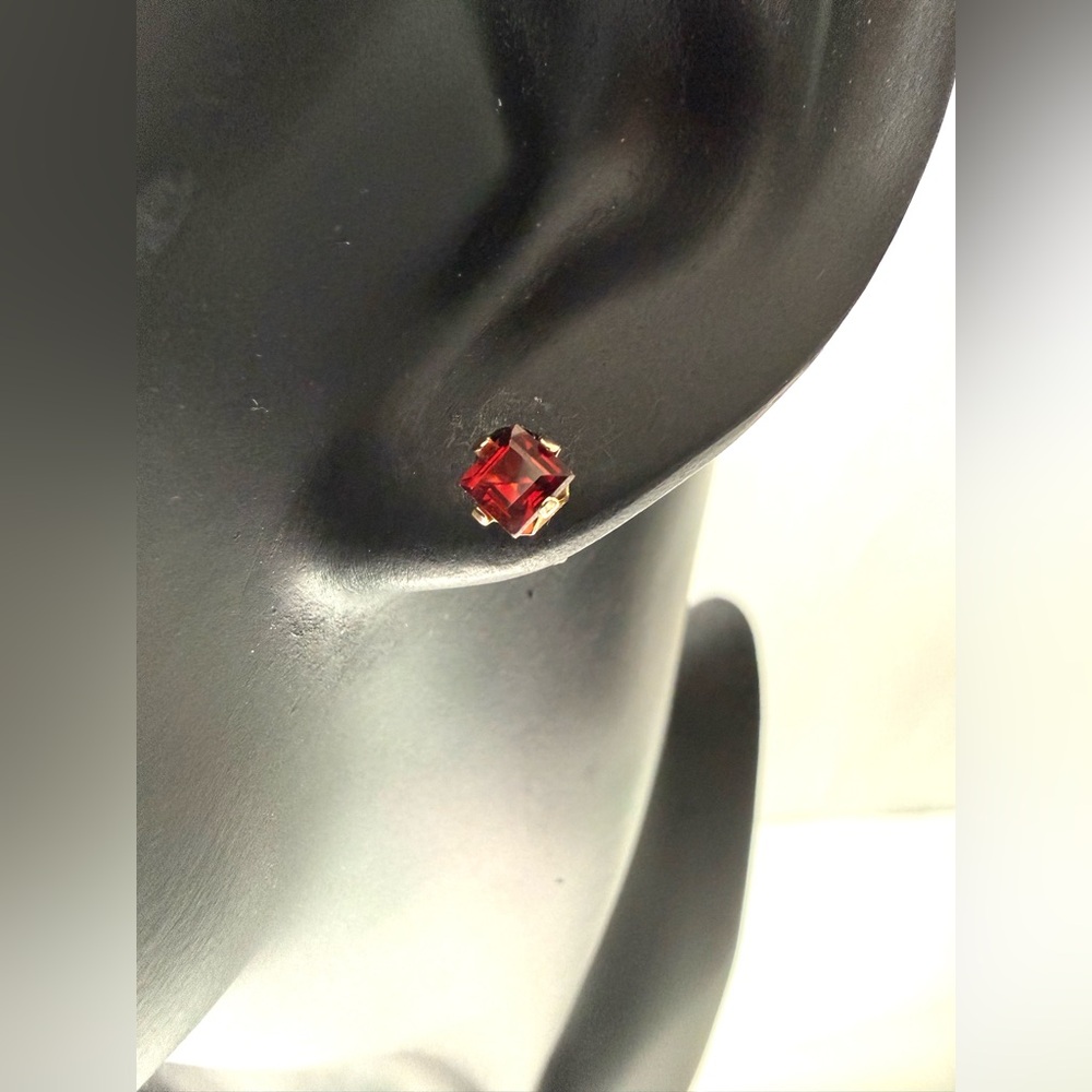 10K Yellow Gold Garnet Earrings